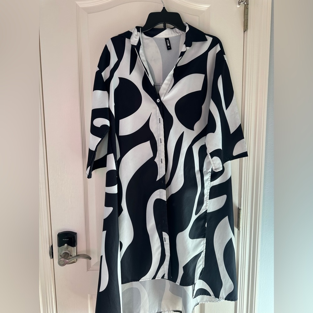Stylewe black white dress or beach coverup